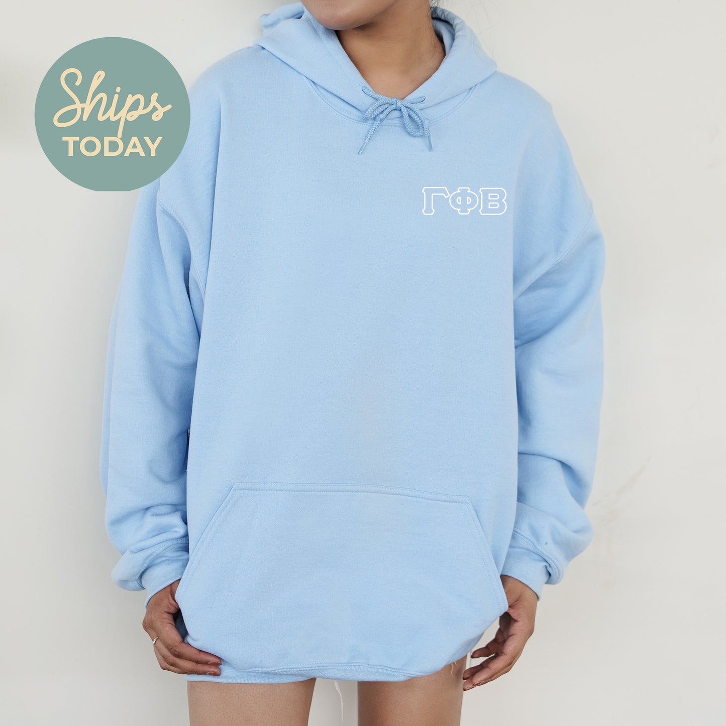 Gamma Phi Beta Outlined Letters Sorority Hoodie _ 39048g