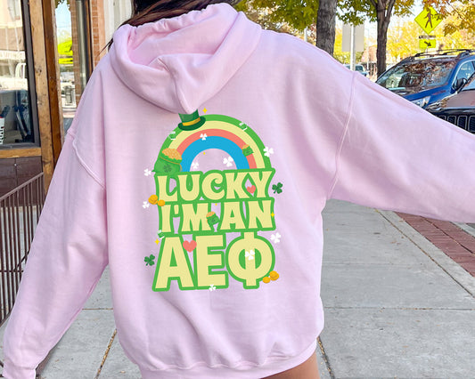Alpha Epsilon Phi Lucky Rainbow Sorority Hoodie _ 32870g