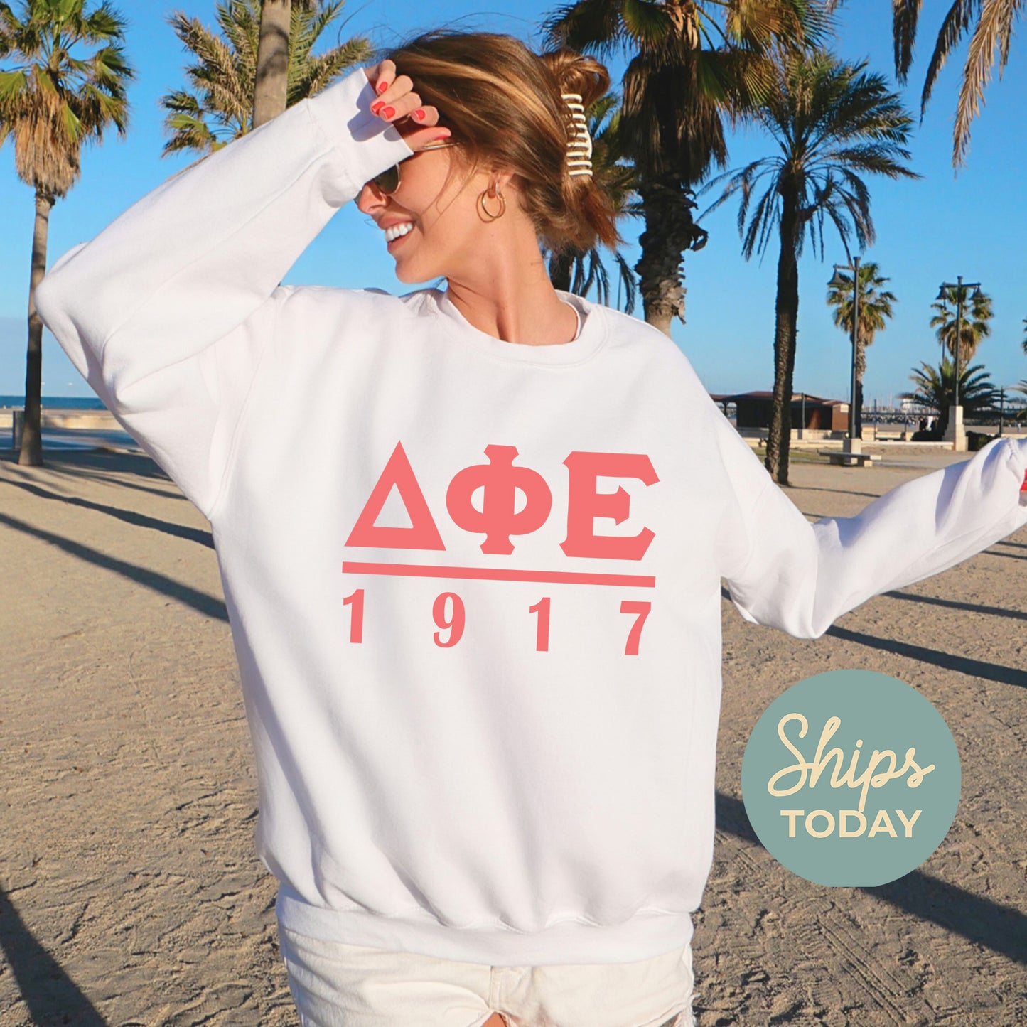 Delta Phi Epsilon Monochromatic Sorority Sweatshirt _ 30855g