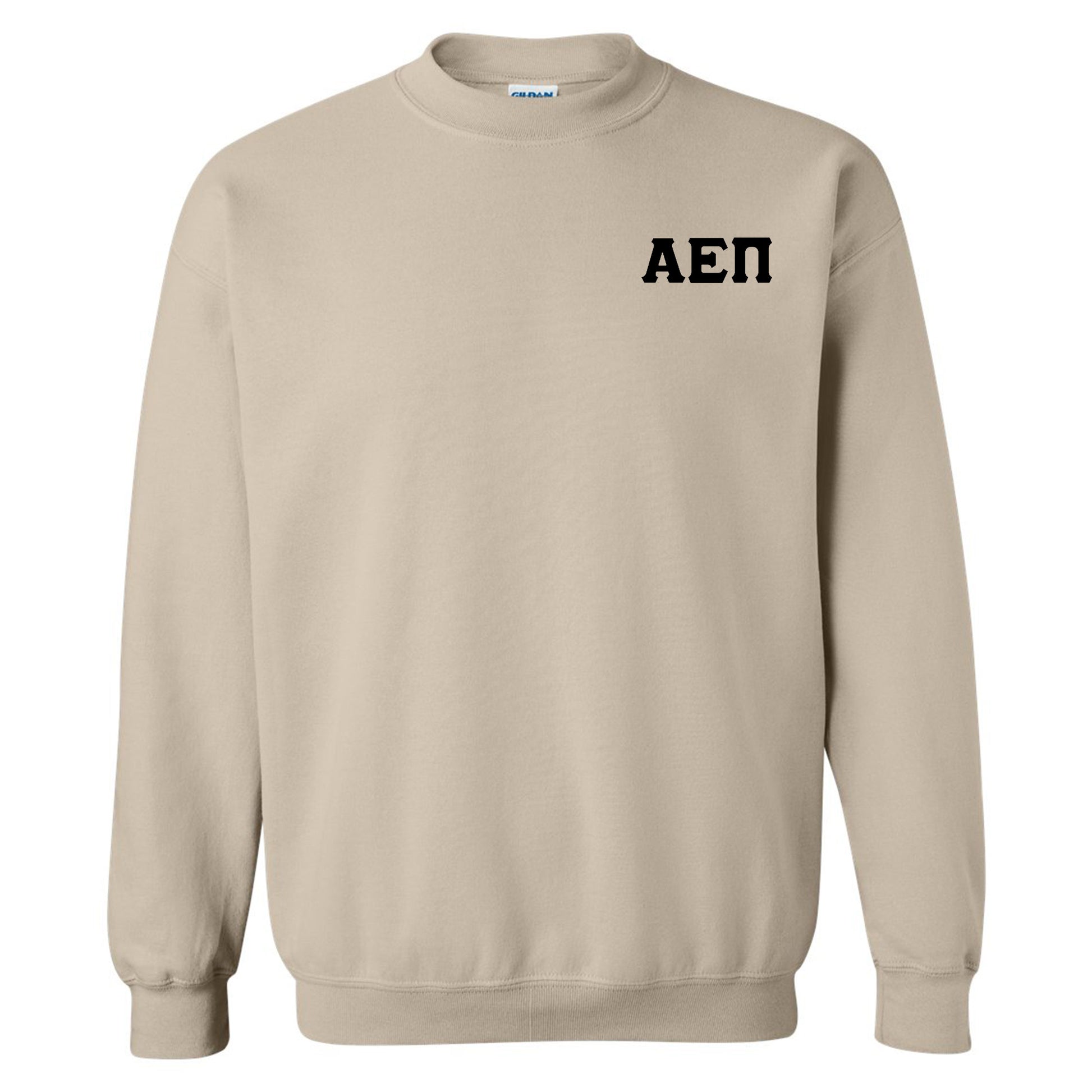 a beige sweatshirt with the word aen printed on it