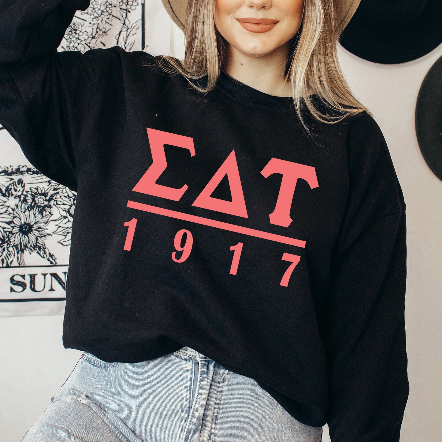 Sigma Delta Tau Monochromatic Sorority Sweatshirt _ 30864g