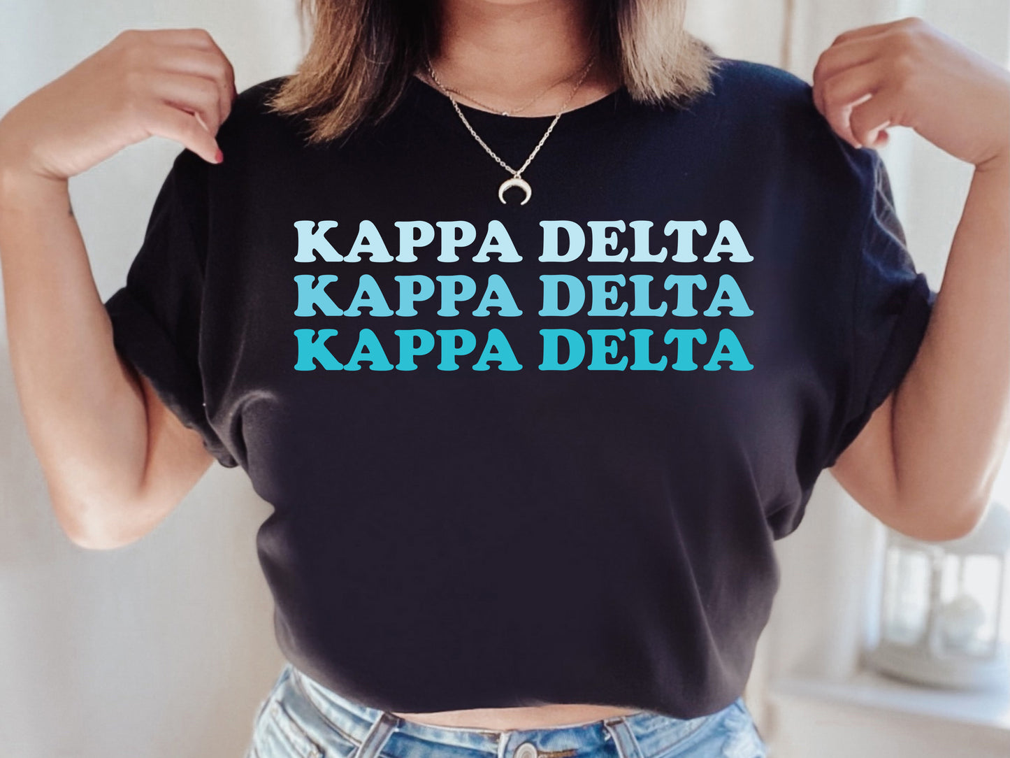 Kappa Delta Touch of Blue Sorority T-shirt _ 2593g