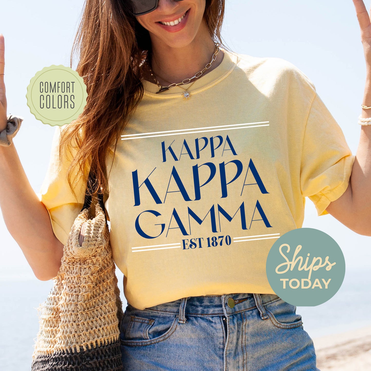 Kappa Kappa Gamma Greek Harmony Comfort Colors Sorority T-shirt _ 34981g