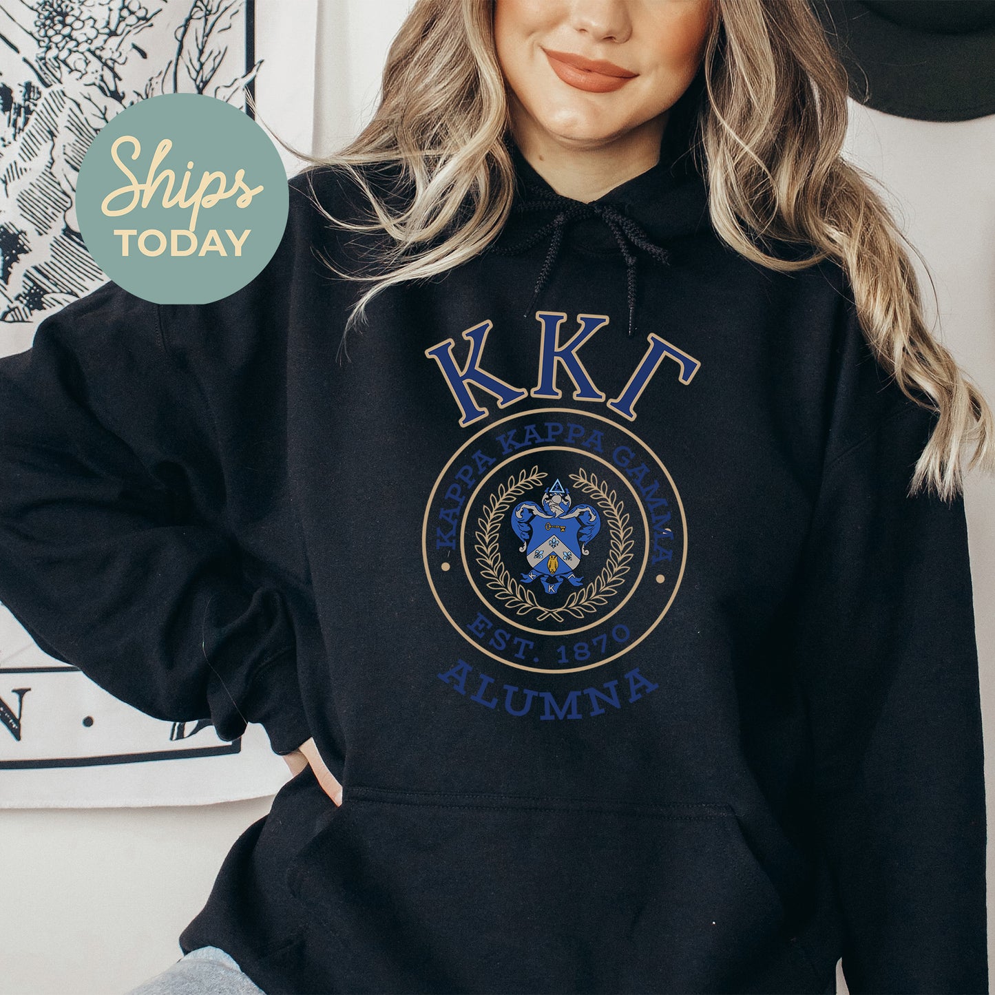 Kappa Kappa Gamma Alumna Vintage Sorority Hoodie _ 31026g