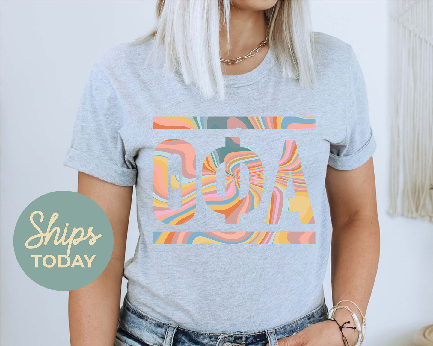 Theta Phi Alpha Multicolor Letters Sorority T-shirt _ 30485g