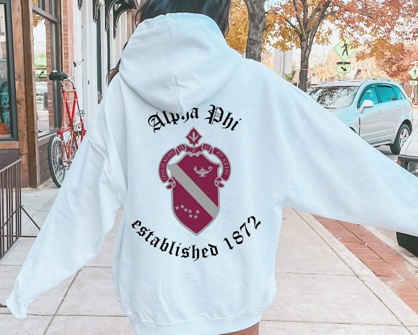 Alpha Phi Old English Crest Sorority Hoodie _ 32925g