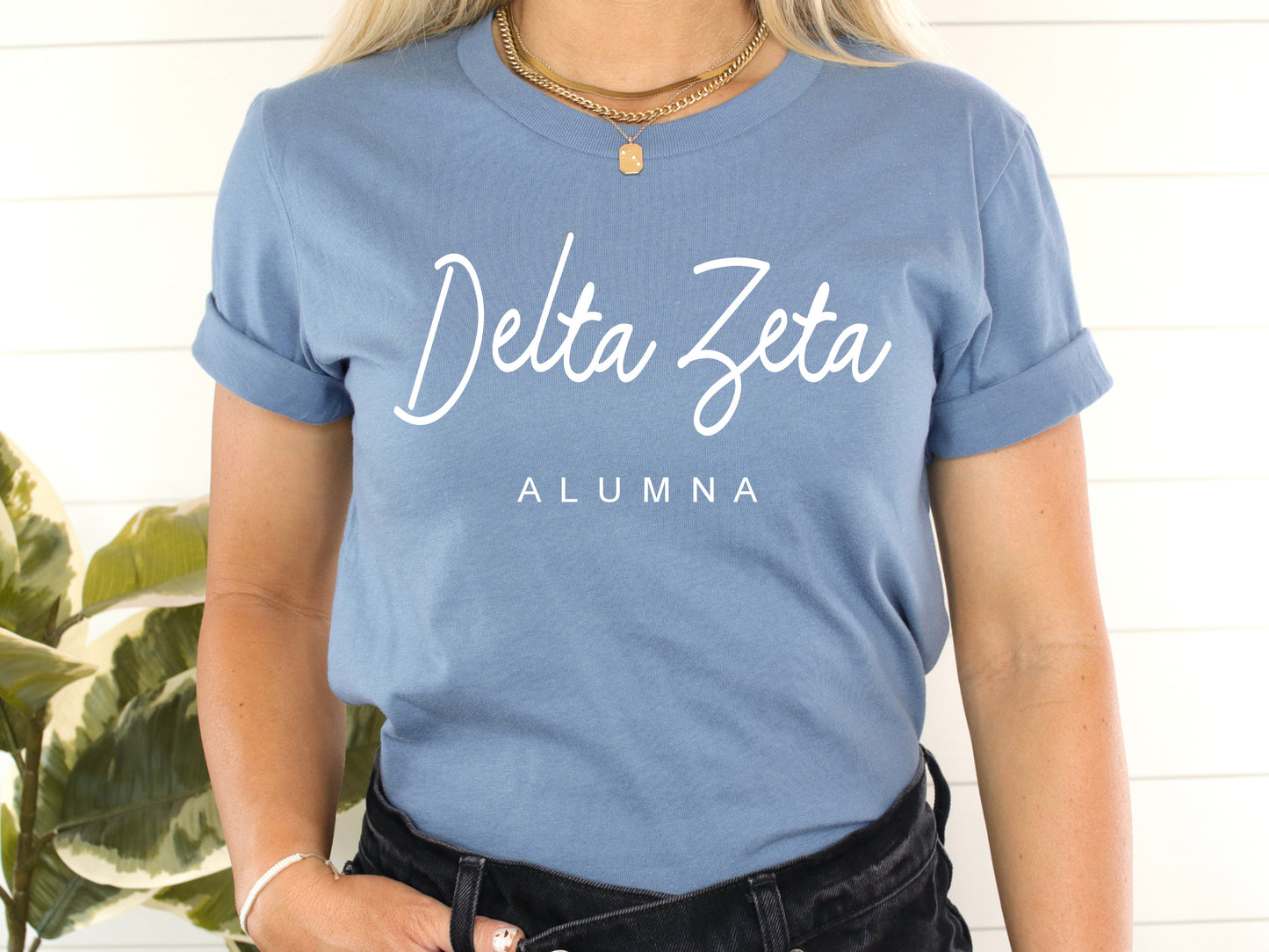 Delta Zeta Flashy Alumna Sorority T-shirt _ 2538g