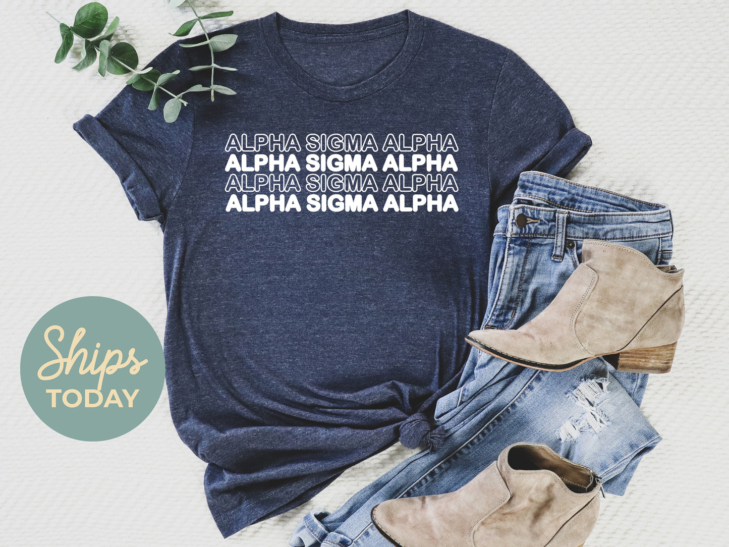 Alpha Sigma Alpha Bold Bubble Letter Sorority T-shirt _ 2218g
