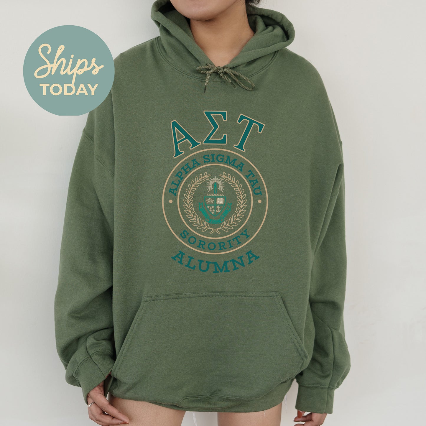 Alpha Sigma Tau Alumna Vintage Sorority Hoodie _ 31016g