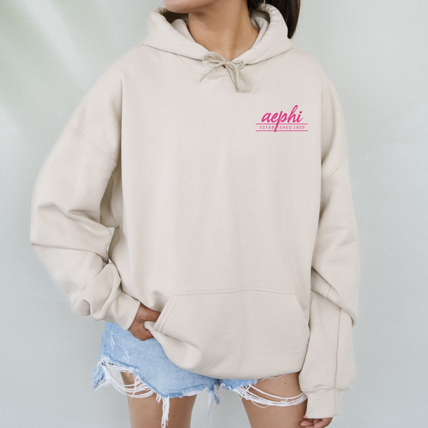 Alpha Epsilon Phi Classic Pink Sorority Hoodie _ 39088g