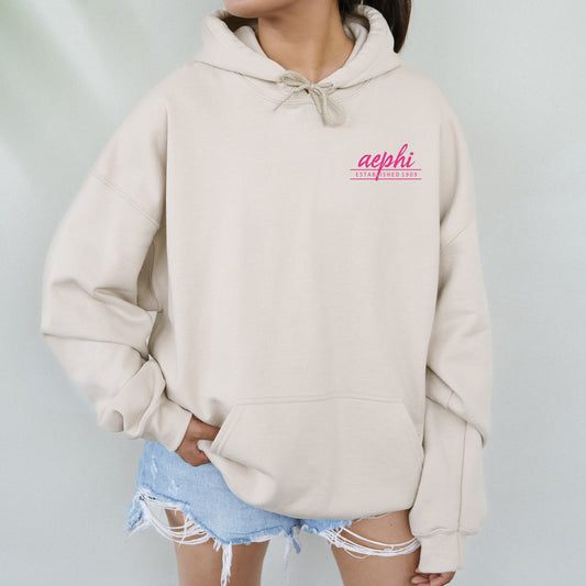 Alpha Epsilon Phi Classic Pink Sorority Hoodie _ 39088g