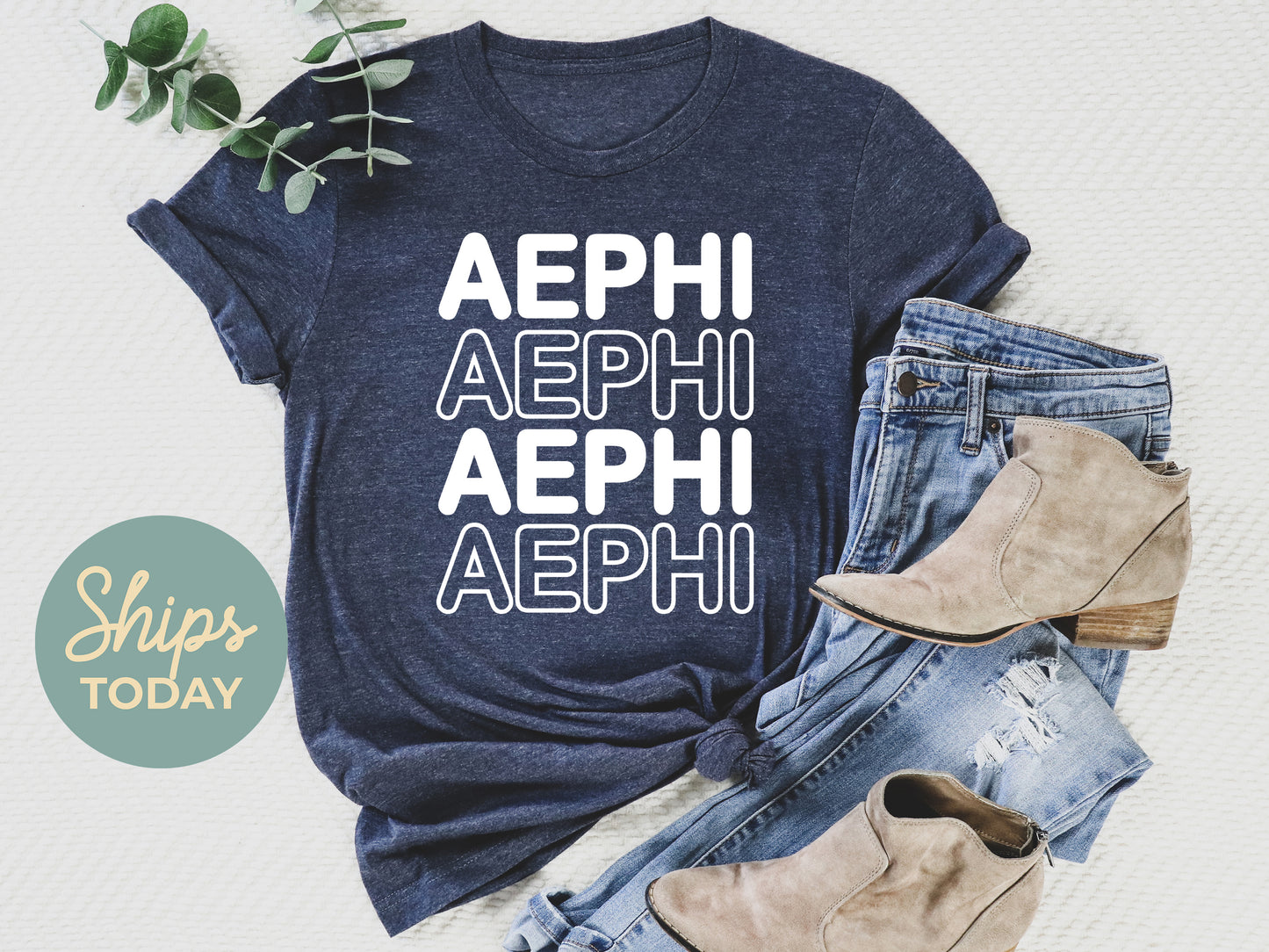 Alpha Epsilon Phi Bold Bubble Letter Sorority T-shirt _ 2214g