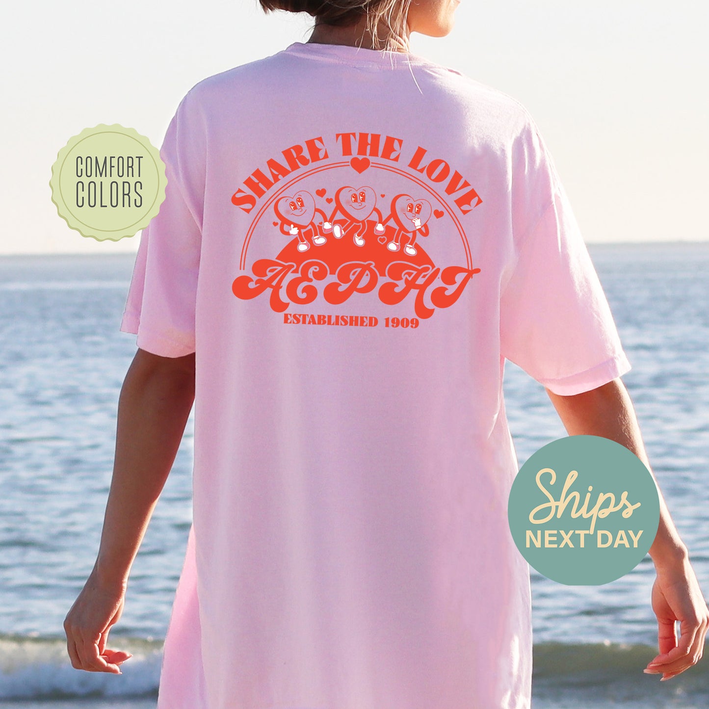 Alpha Epsilon Phi Share the Love Comfort Colors Sorority T-shirt _ 33234g
