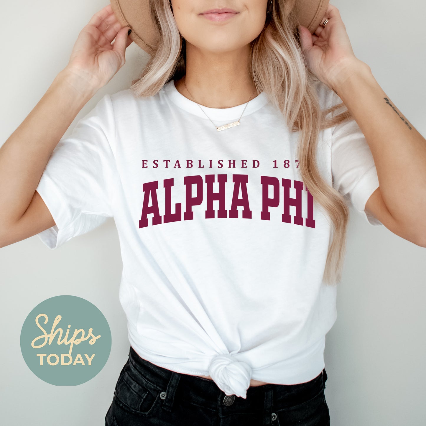 Alpha Phi Bold Letters Sorority T-shirt _ 35125g