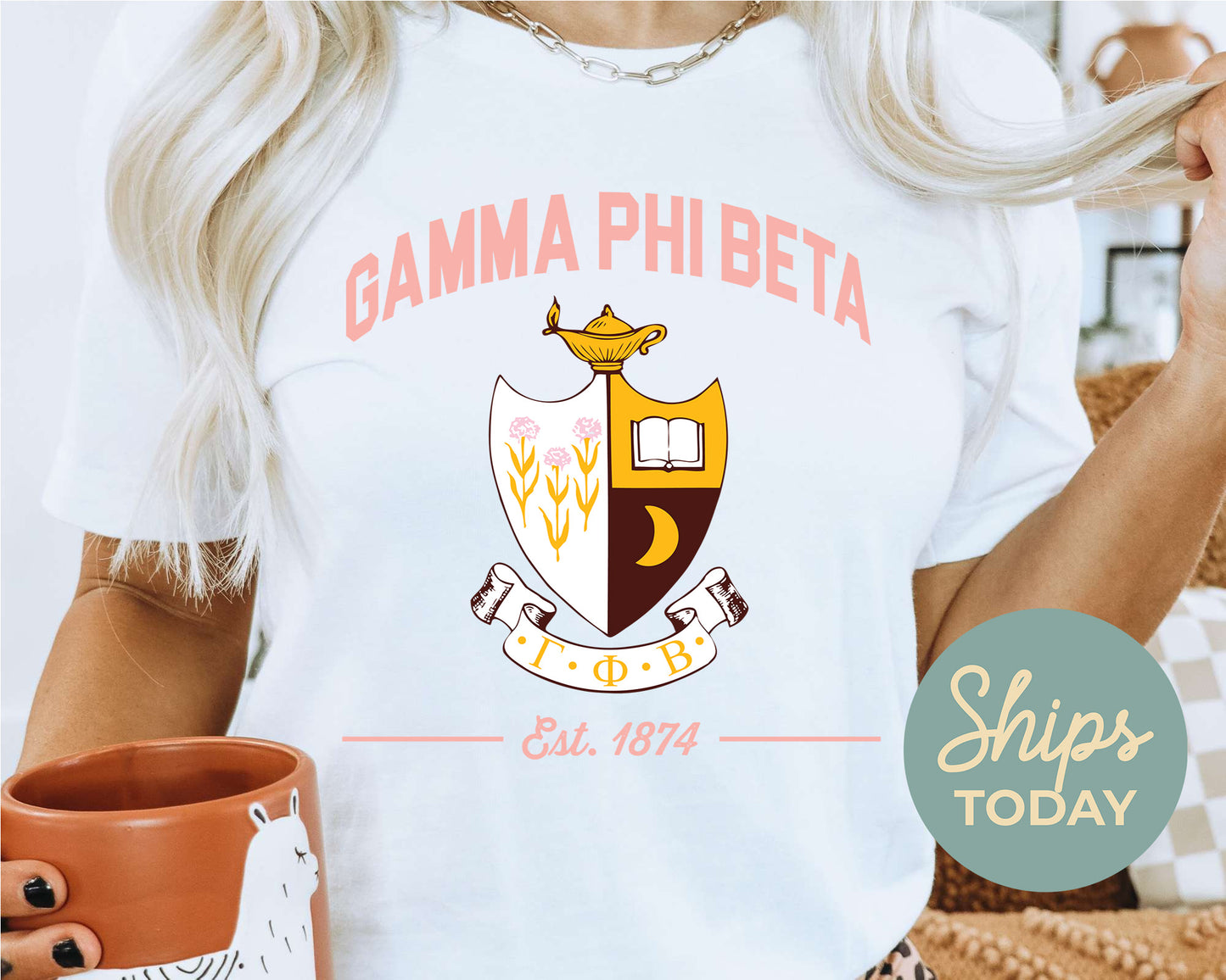 Gamma Phi Beta Loyalty Crest Sorority T-shirt _ 4434g
