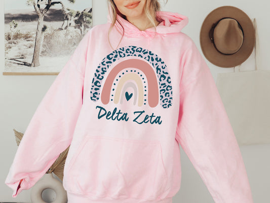 Delta Zeta Greek Rainbow Sorority Hoodie _ 2746g
