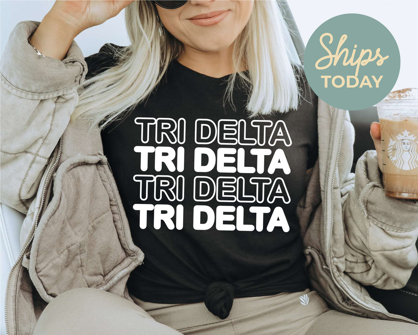 Delta Delta Delta Bold Bubble Letter Sorority T-shirt _ 2222g