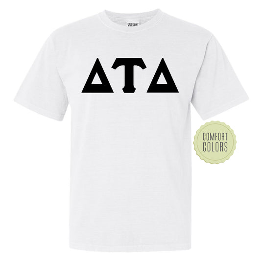 Delta Tau Delta Black Letters Comfort Colors Farternity T-shirt _ 34915g