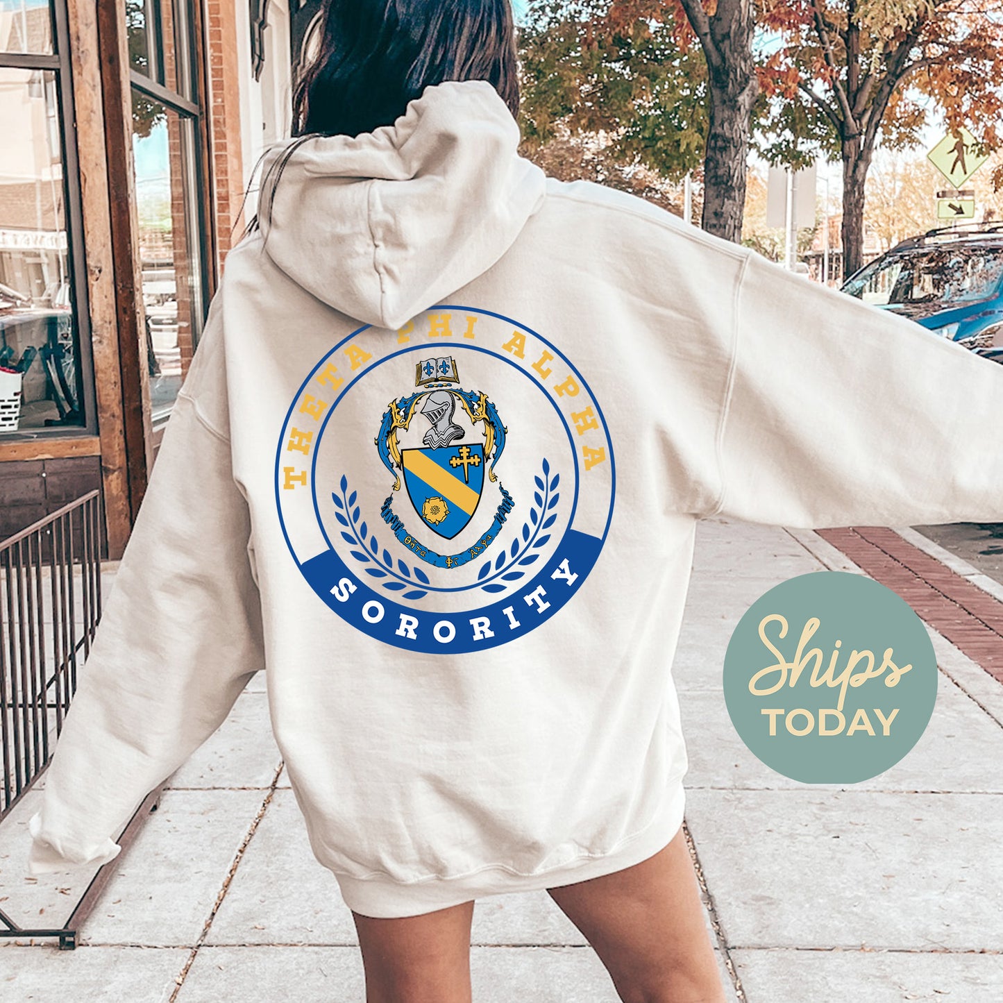 Theta Phi Alpha Crested Tradition Sorority Hoodie _ 32840g