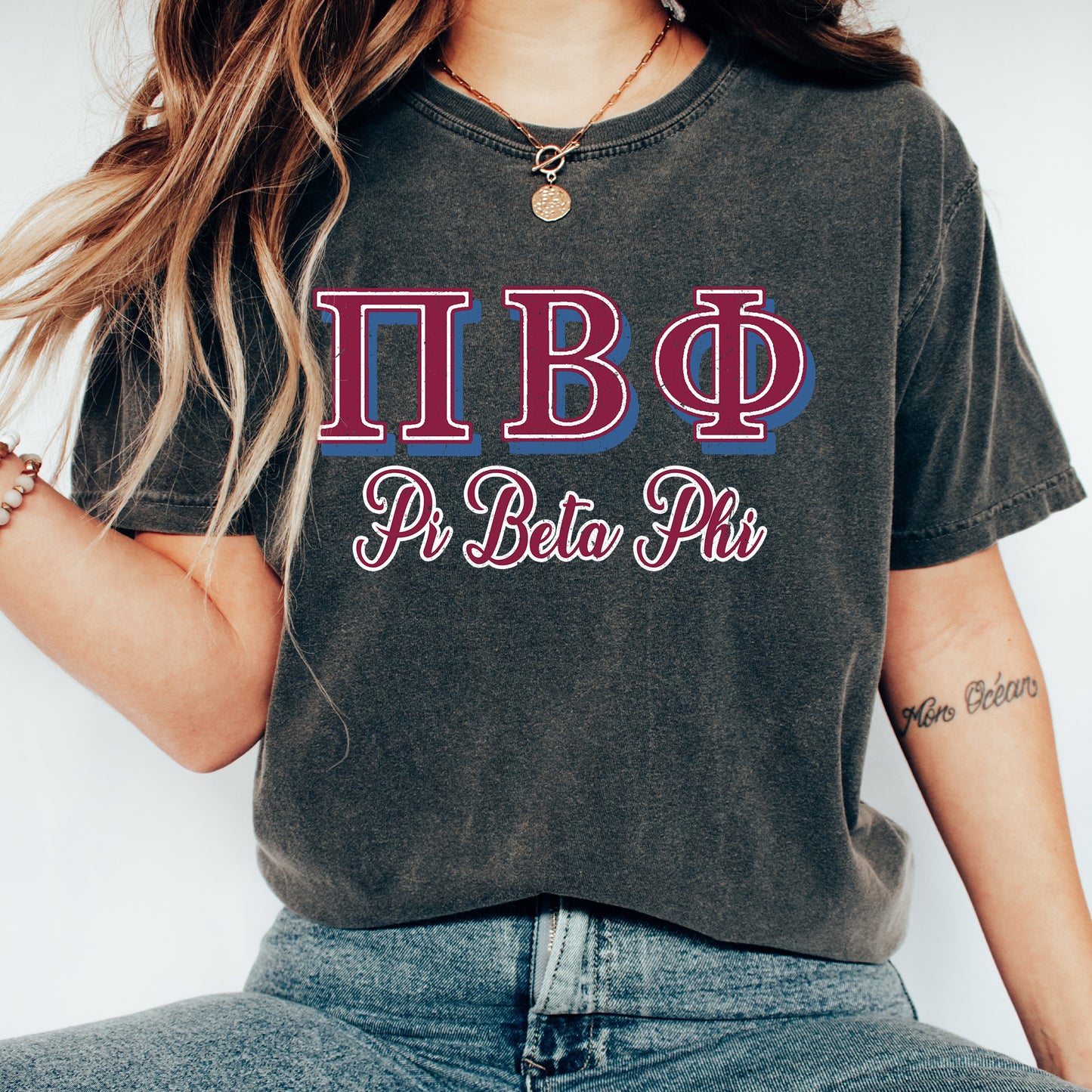 Pi Beta Phi Greek Colors Sorority T-shirt _ 36089g
