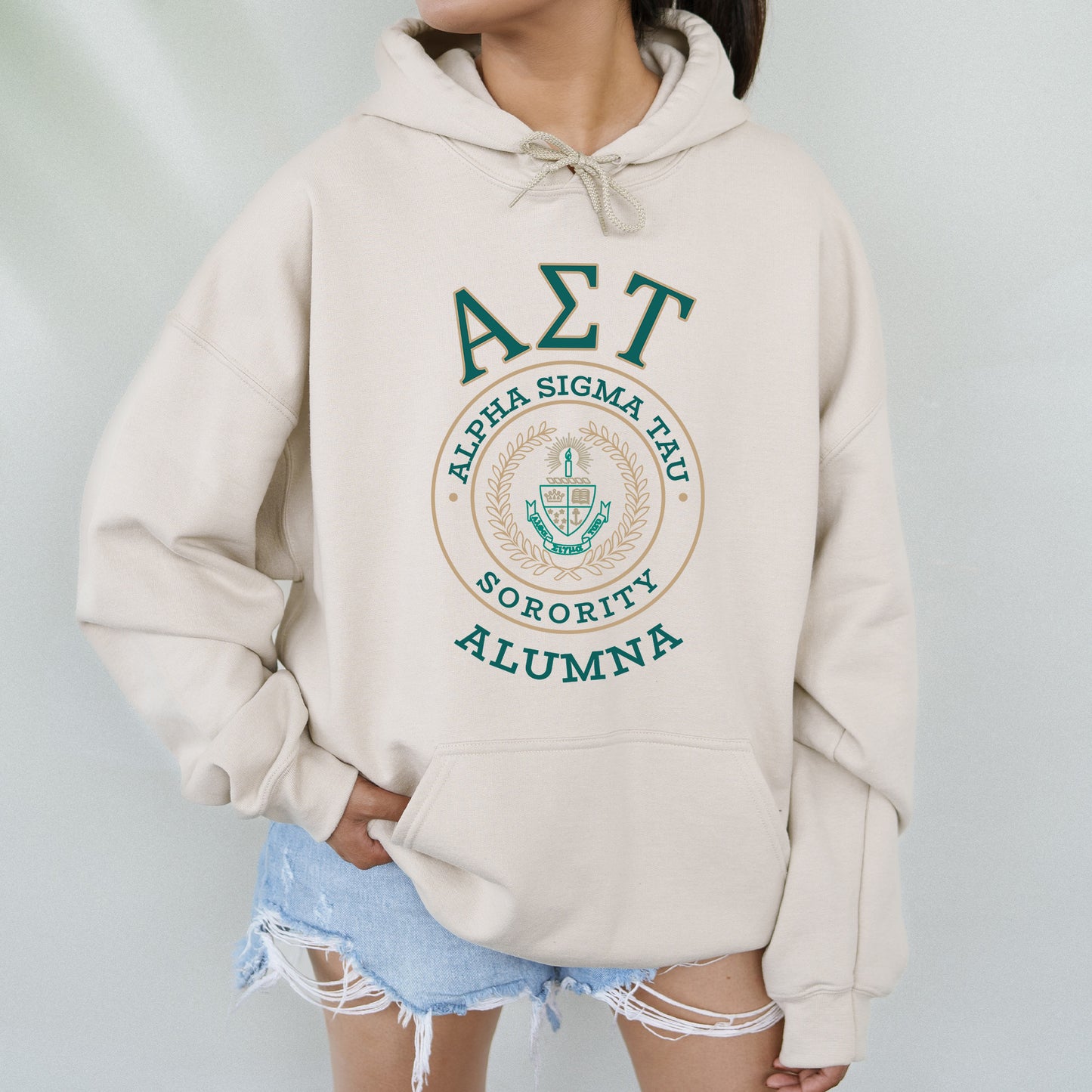 Alpha Sigma Tau Alumna Vintage Sorority Hoodie _ 31016g