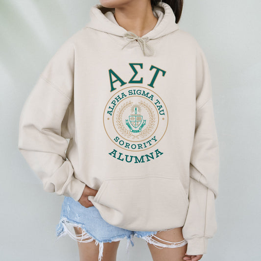 Alpha Sigma Tau Alumna Vintage Sorority Hoodie _ 31016g