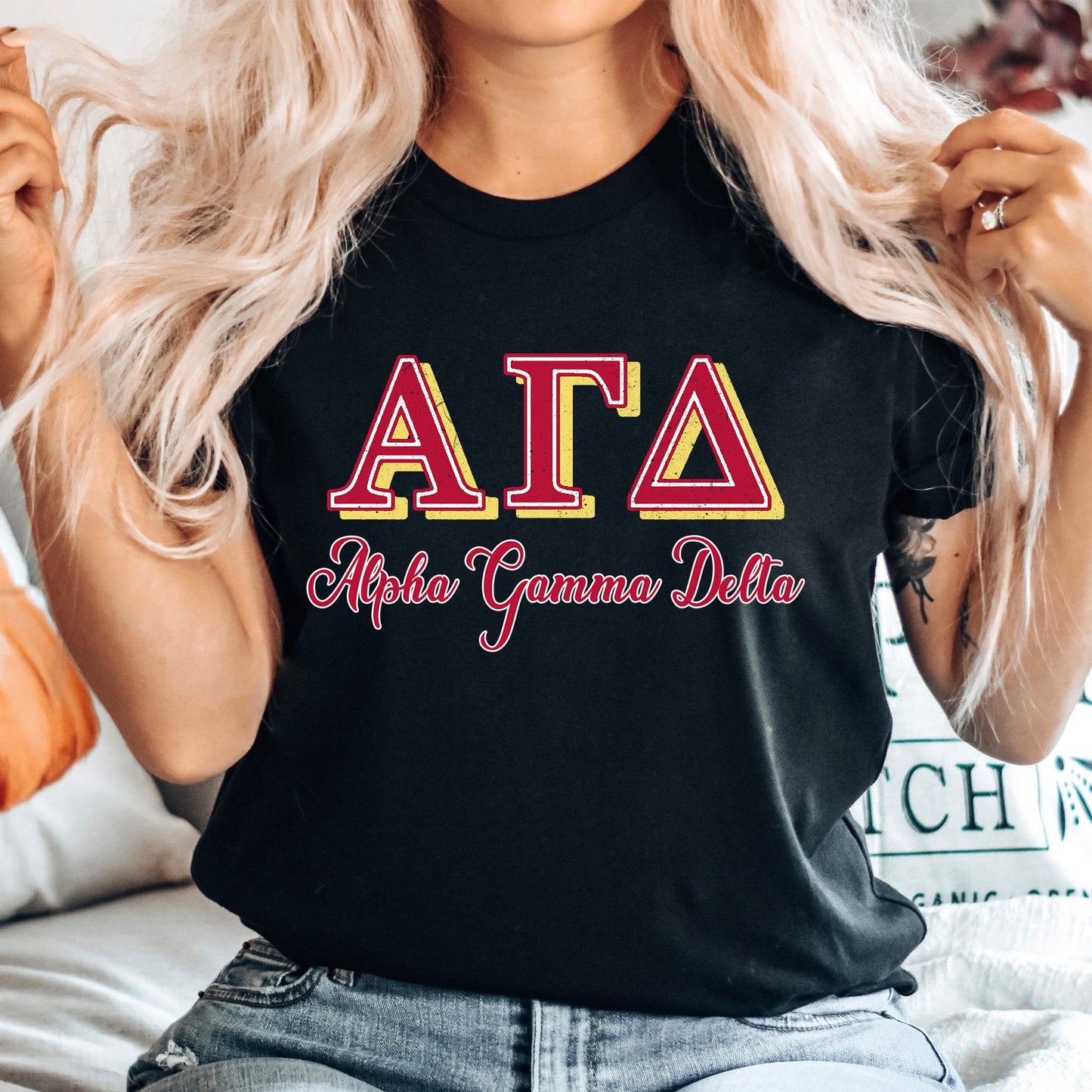 Alpha Gamma Delta Greek Colors Sorority T-shirt _ 36072g