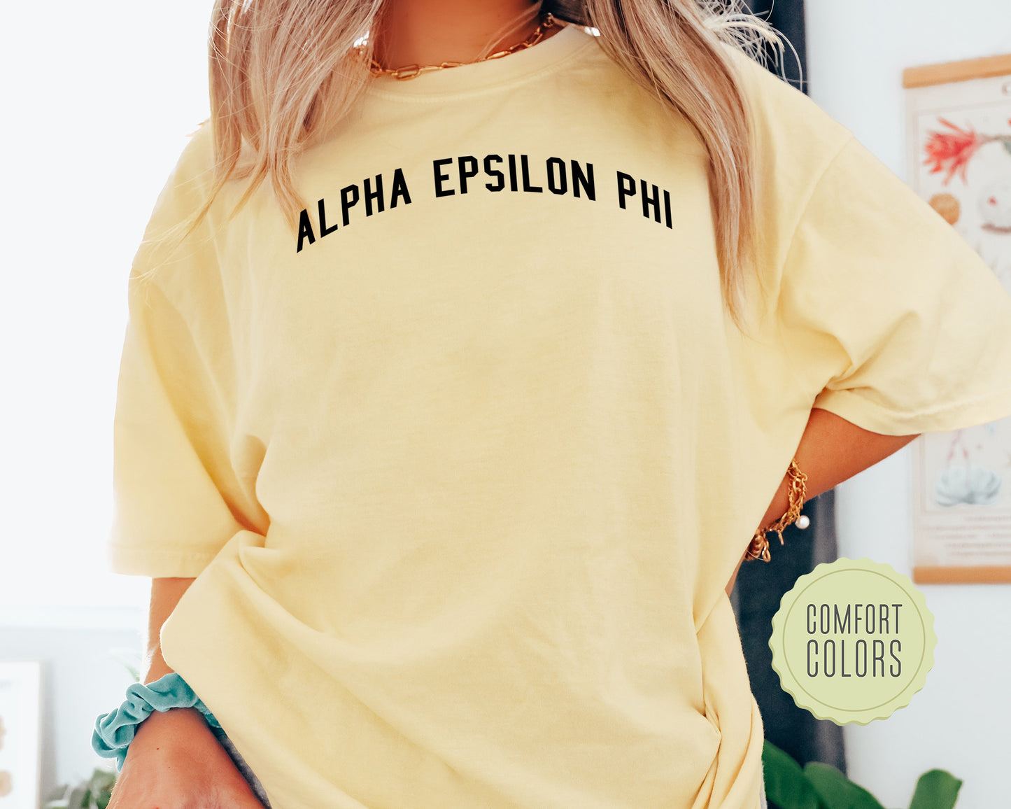 Alpha Epsilon Phi Just Bold Comfort Colors Sorority T-shirt _ 2371g