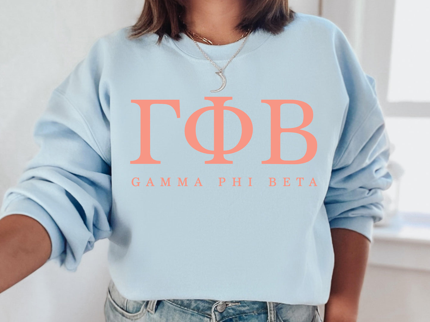 Gamma Phi Beta Pink Personality Sorority Sweatshirt _ 662g