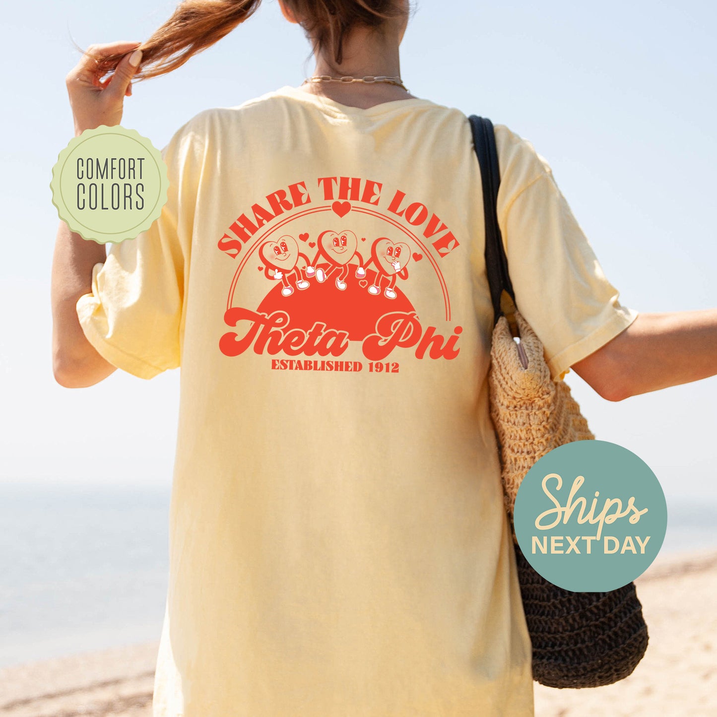 Theta Phi Alpha Share the Love Comfort Colors Sorority T-shirt _ 33256g