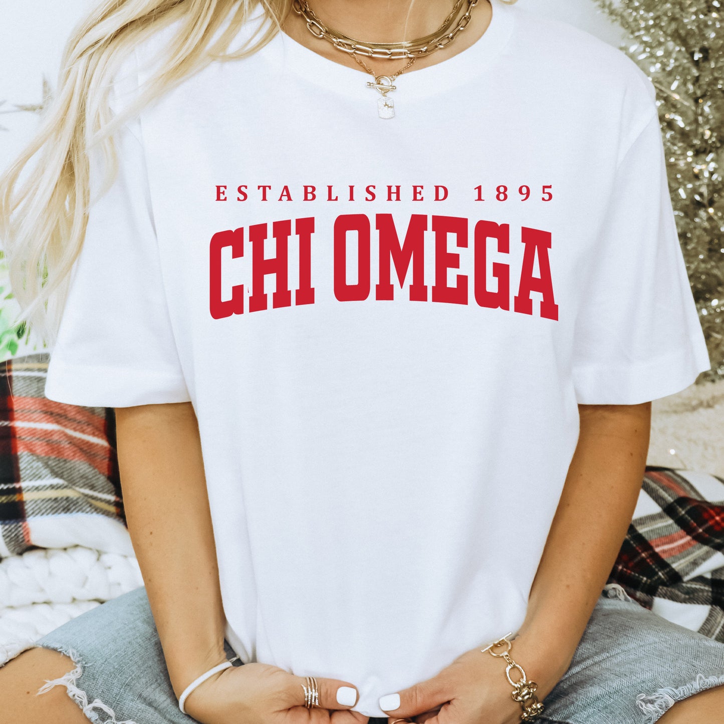 Chi Omega Bold Letters Sorority T-shirt _ 35129g