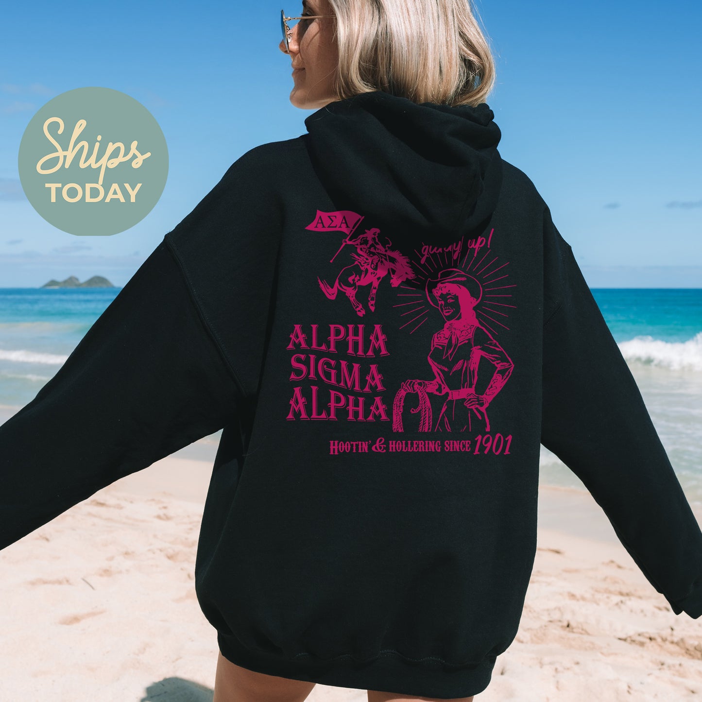 Alpha Sigma Alpha Giddy Up Sorority Hoodie _ 36179g