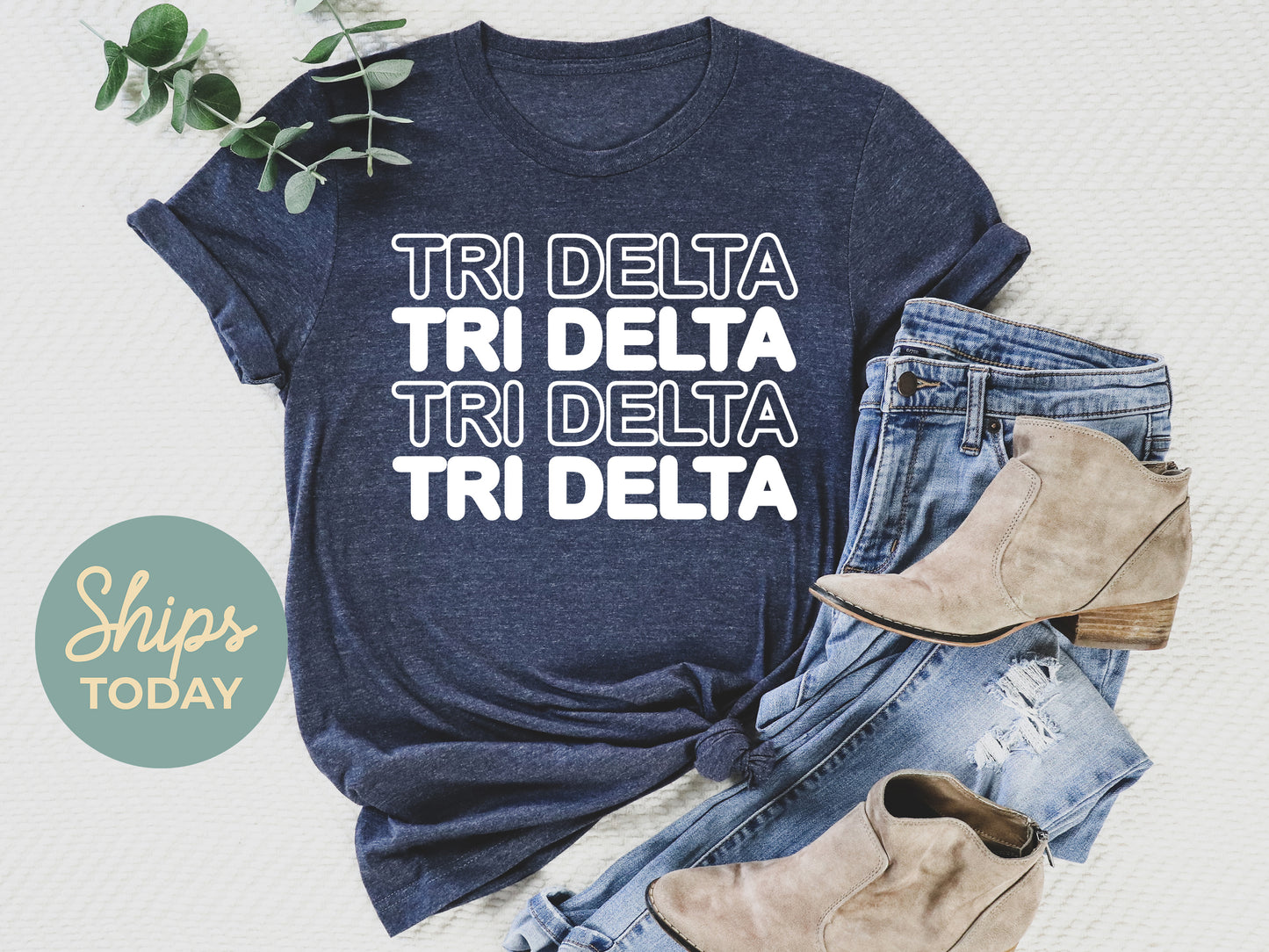 Delta Delta Delta Bold Bubble Letter Sorority T-shirt _ 2222g