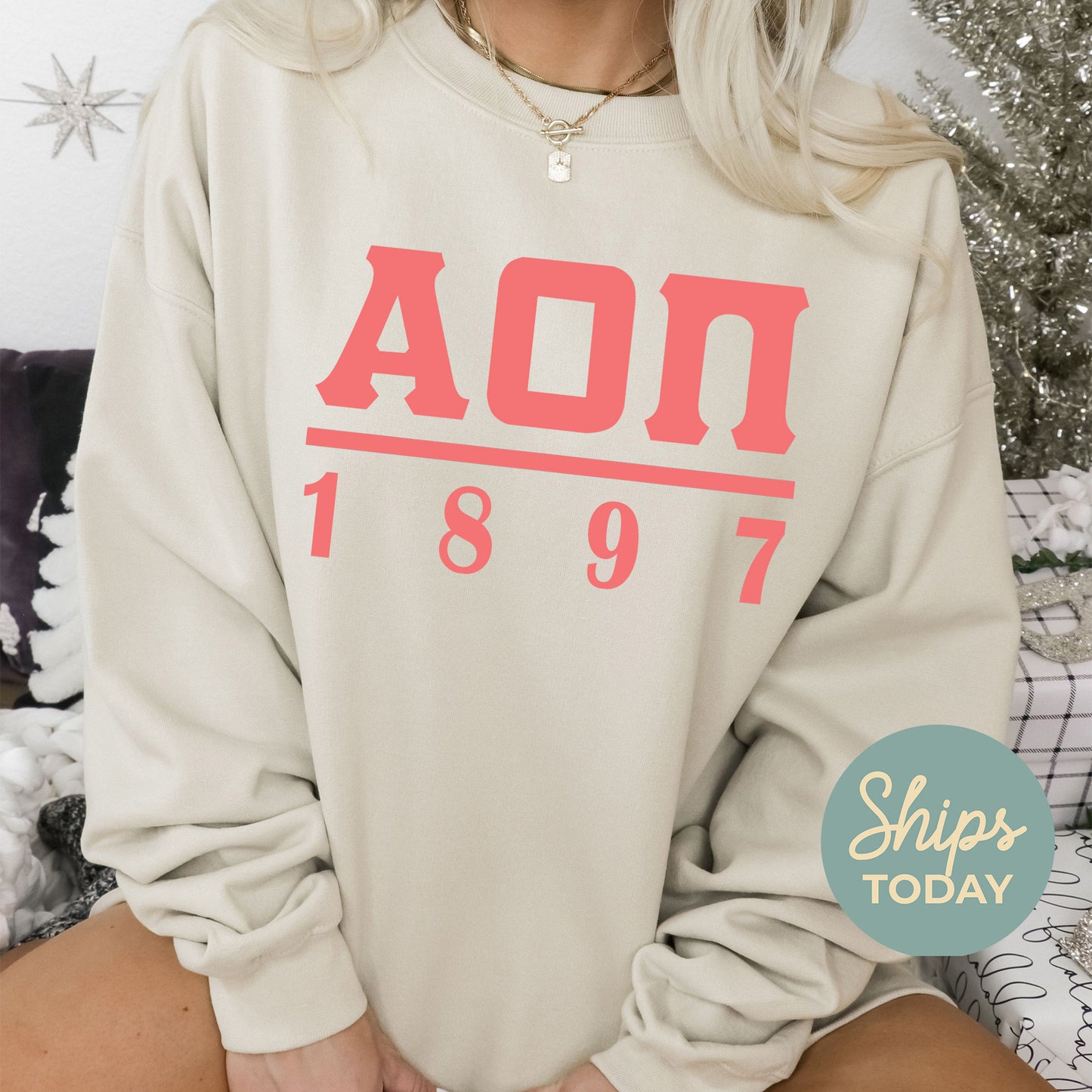 Alpha Omicron Pi Monochromatic Sorority Sweatshirt _ 30847g