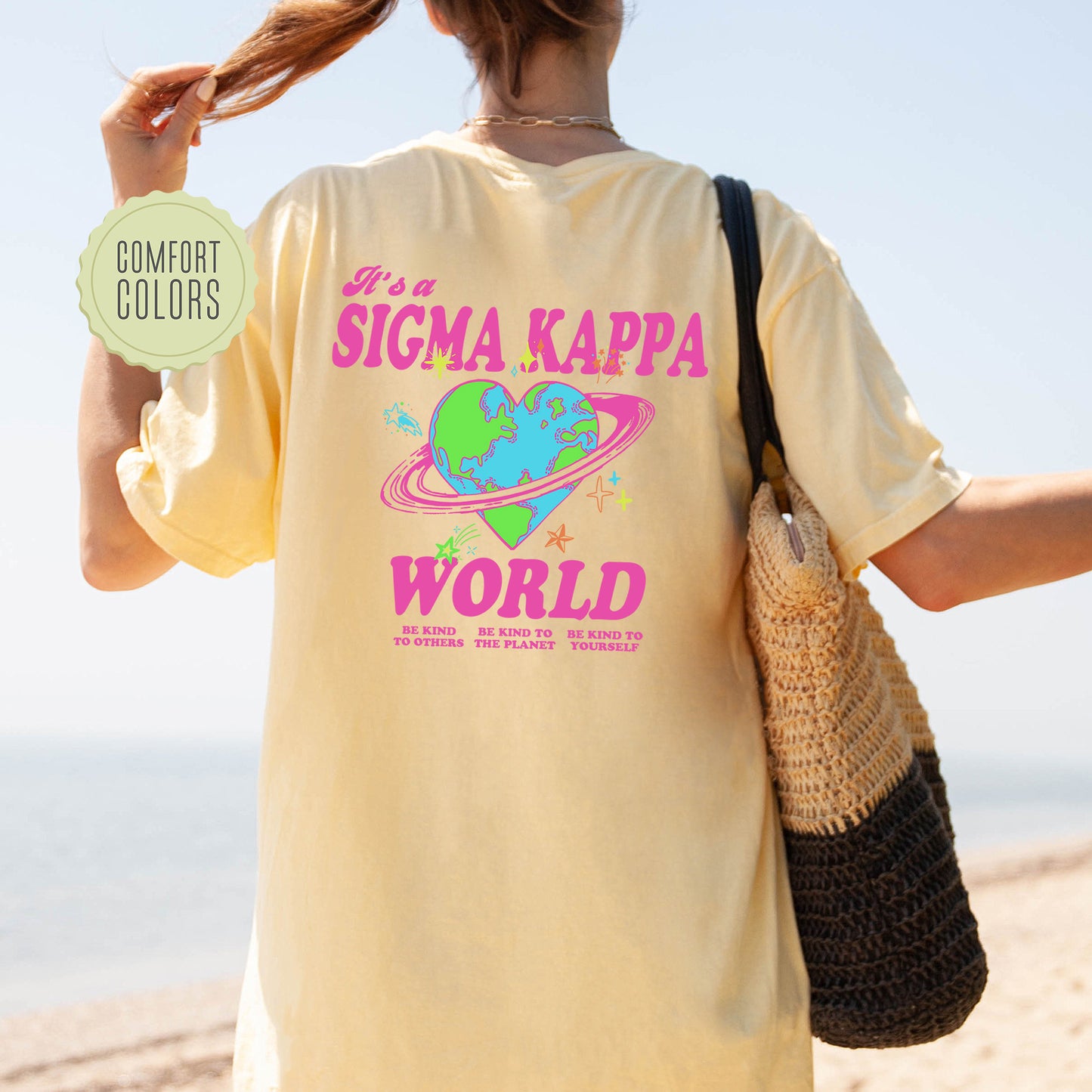 Sigma Kappa Pink Planet Comfort Colors Sorority T-shirt _ 34252g