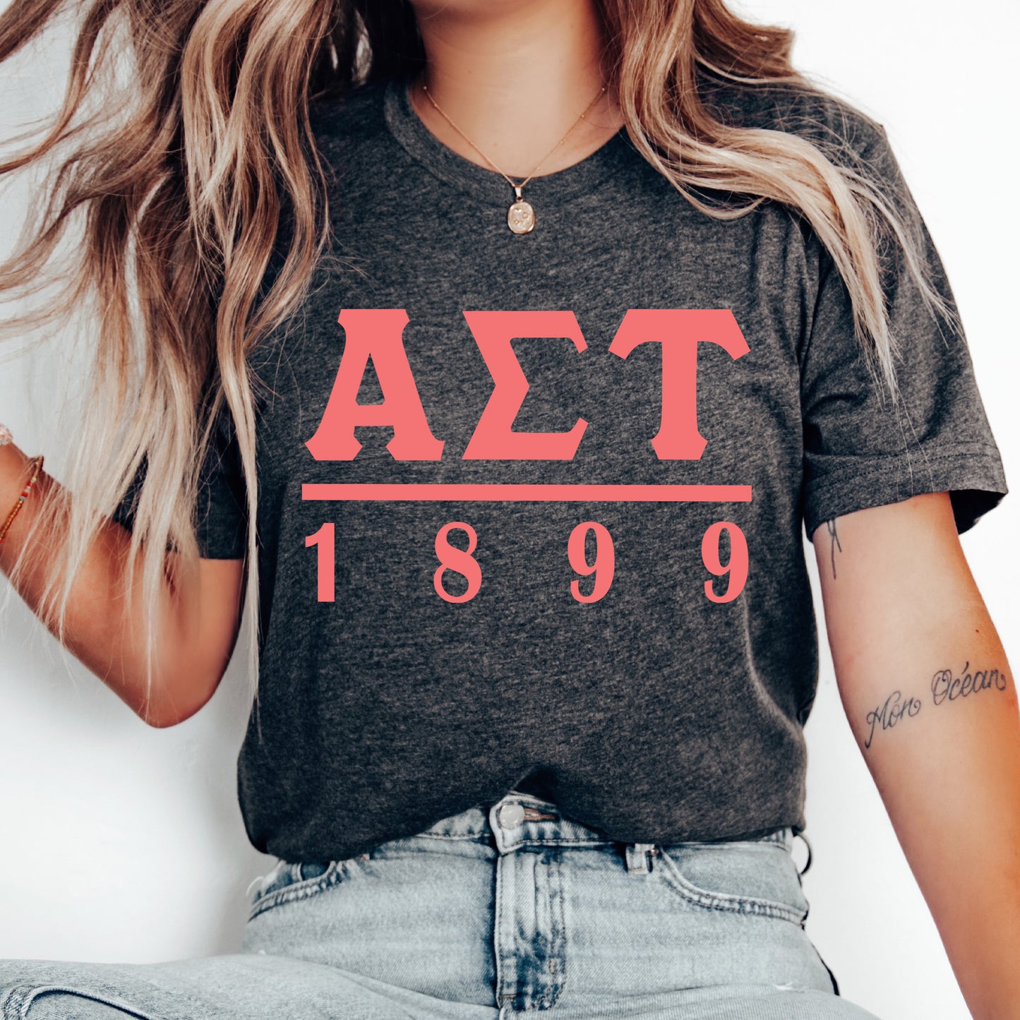 Alpha Sigma Tau Monochromatic Sorority T-shirt _ 30850g