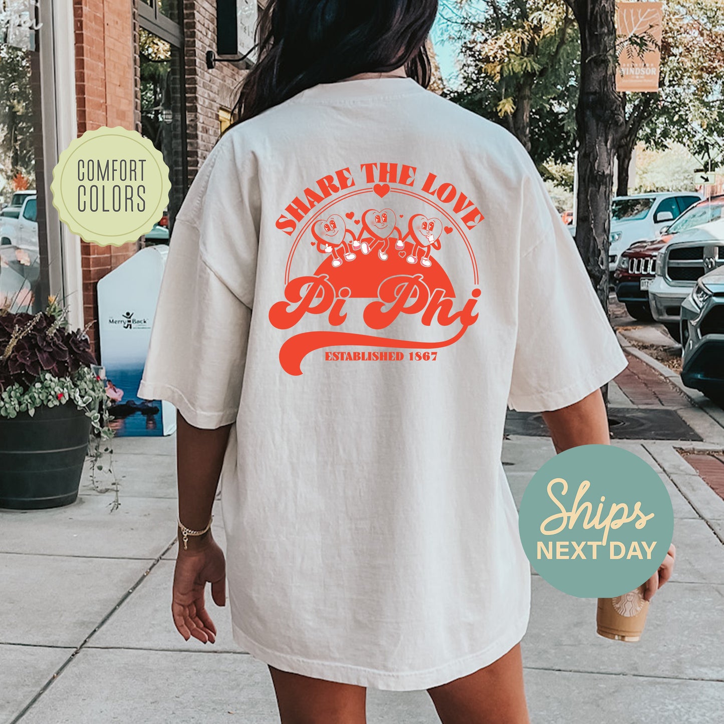 Pi Beta Phi Share the Love Comfort Colors Sorority T-shirt _ 33252g