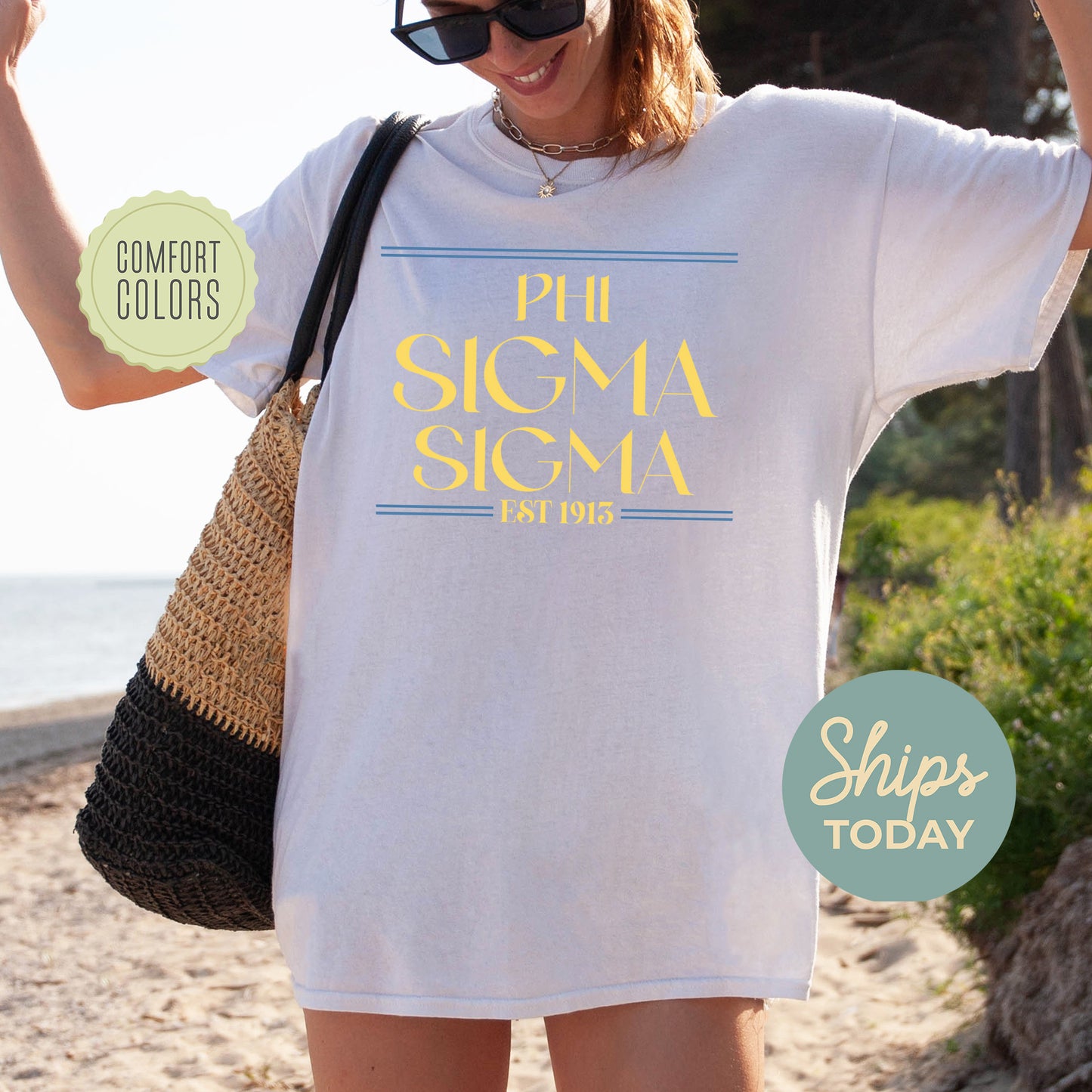 Phi Sigma Sigma Greek Harmony Comfort Colors Sorority T-shirt _ 34983g