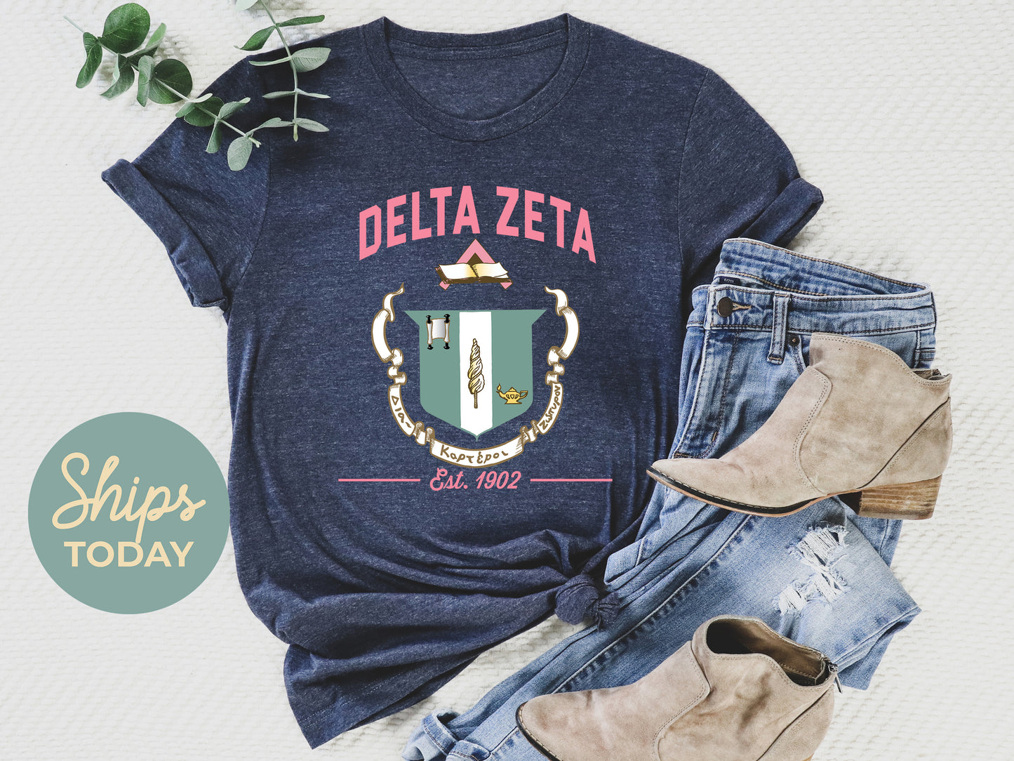Delta Zeta Loyalty Crest Sorority T-shirt _ 4433g