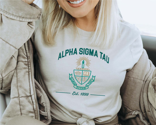 Alpha Sigma Tau Loyalty Crest Sorority T-shirt _ 4427g