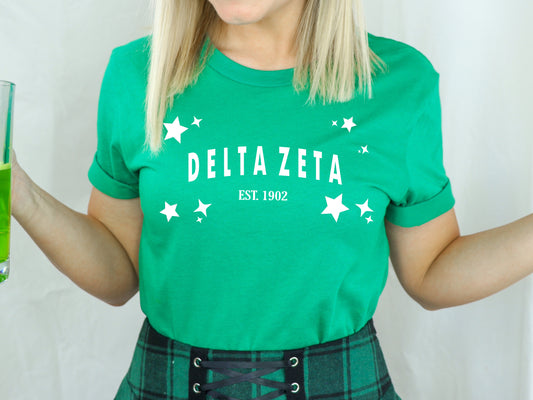 Delta Zeta Arched Star Sorority T-shirt _ 2277g