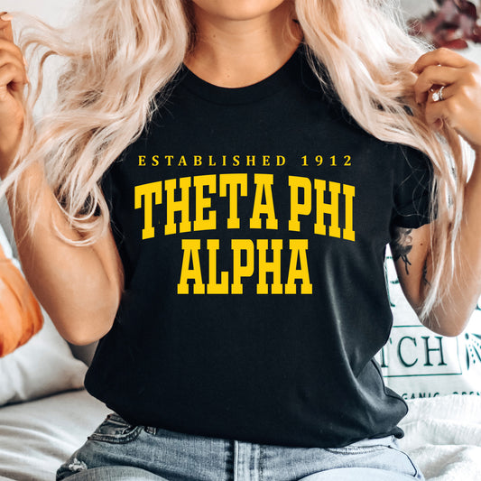 Theta Phi Alpha Bold Letters Sorority T-shirt _ 35144g