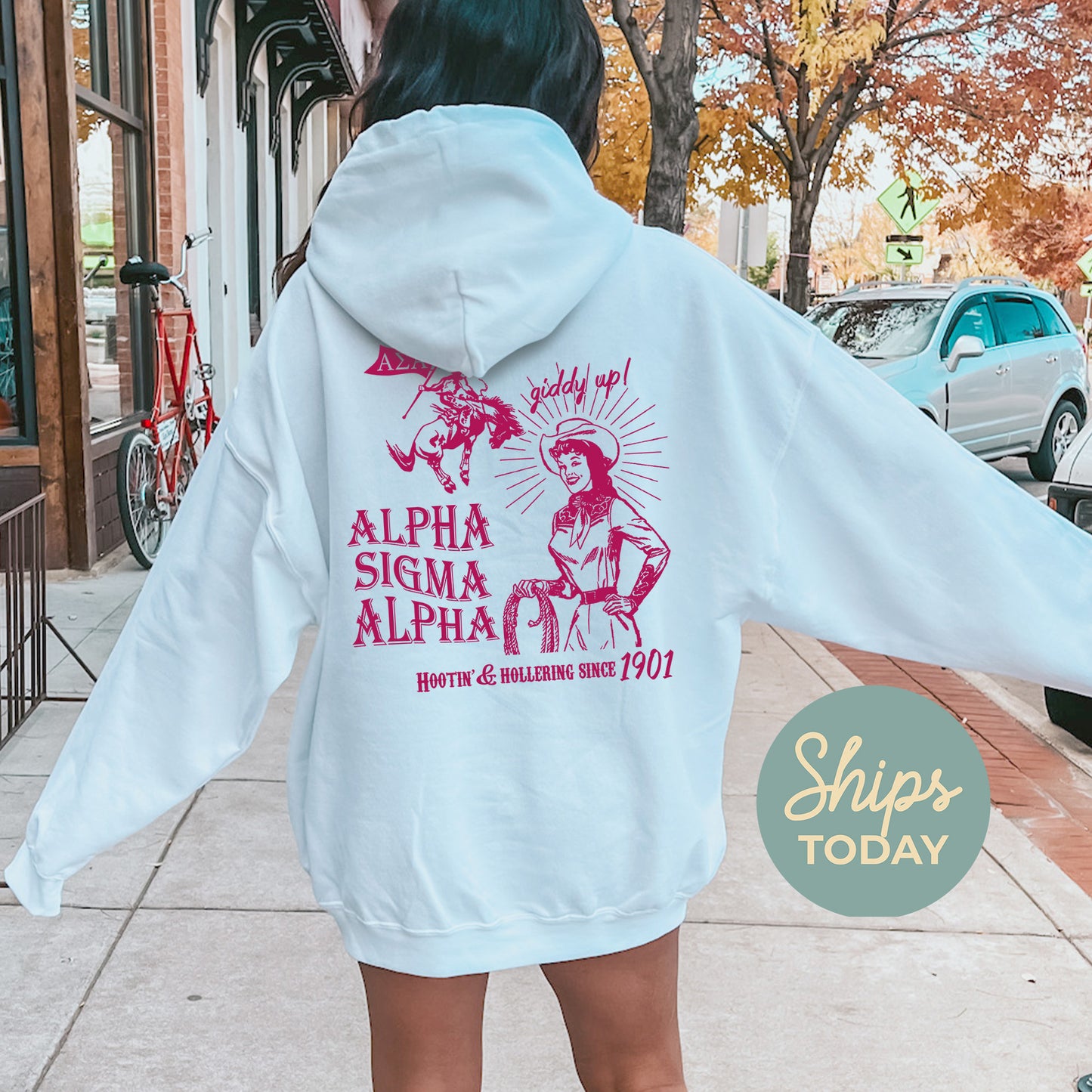 Alpha Sigma Alpha Giddy Up Sorority Hoodie _ 36179g