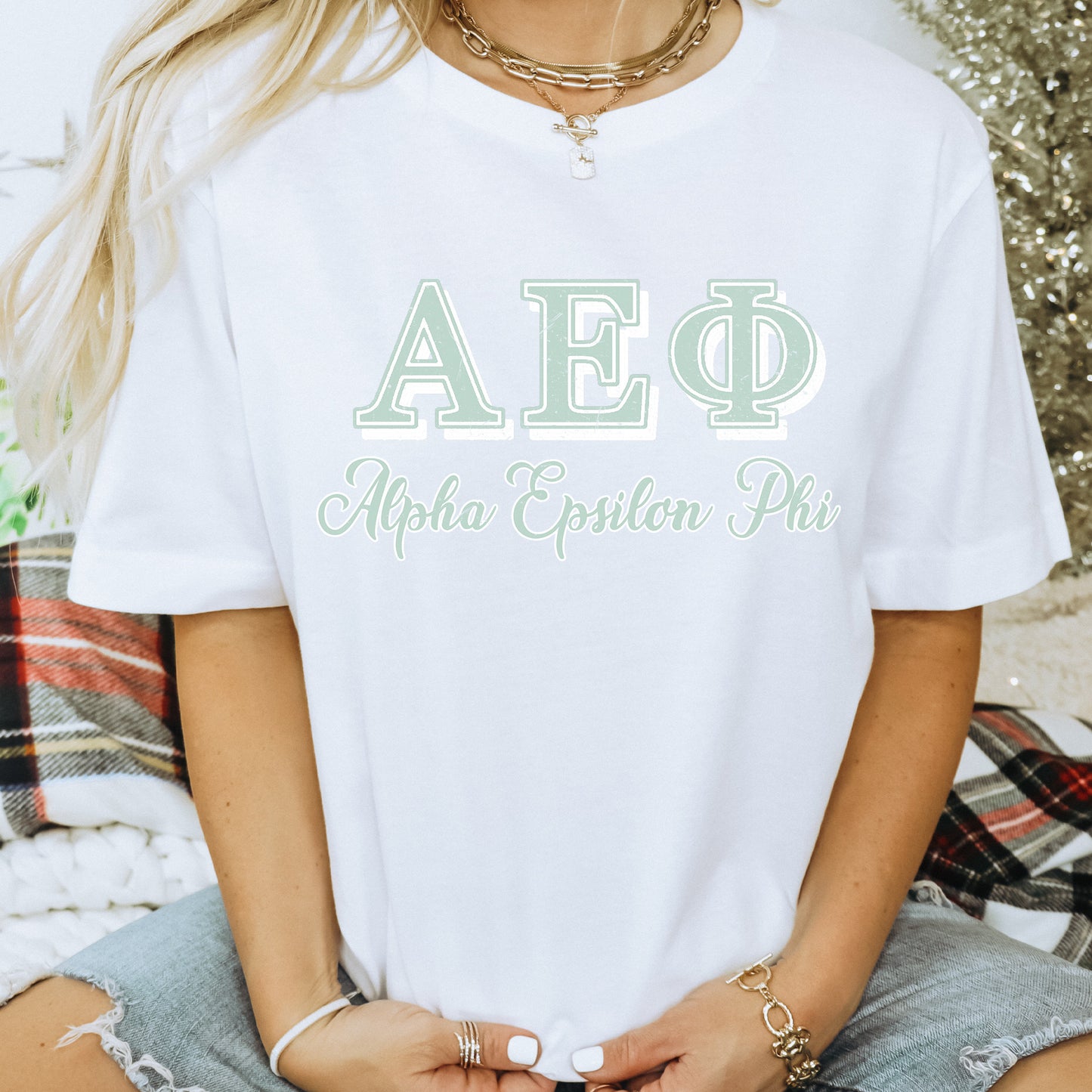 Alpha Epsilon Phi Greek Colors Sorority T-shirt _ 36071g