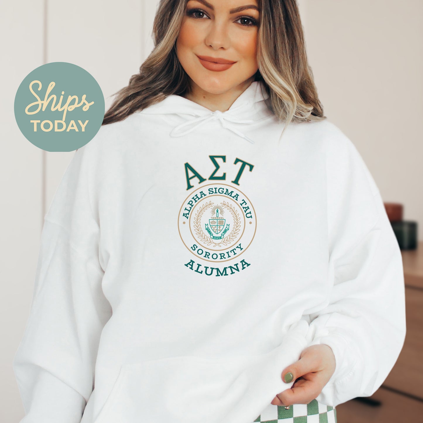 Alpha Sigma Tau Alumna Vintage Sorority Hoodie _ 31016g