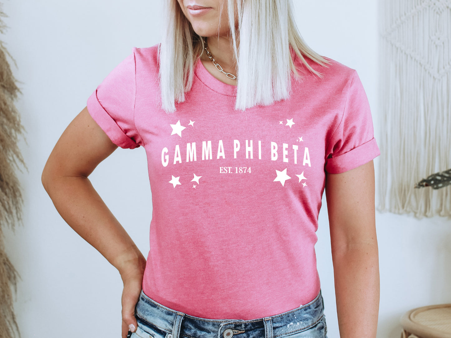 Gamma Phi Beta Arched Star Sorority T-shirt _ 2278g