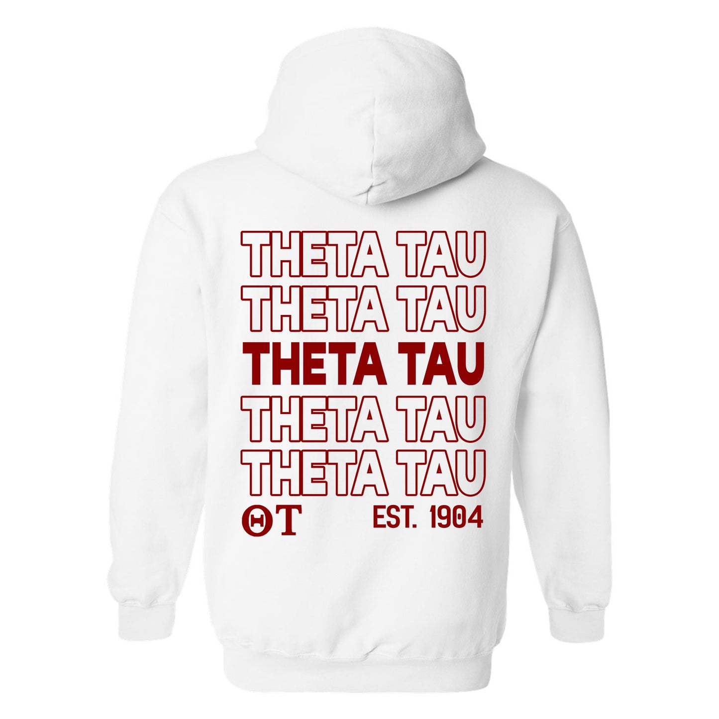 Theta Tau Repeating Letters COED Hoodie _ 35598g