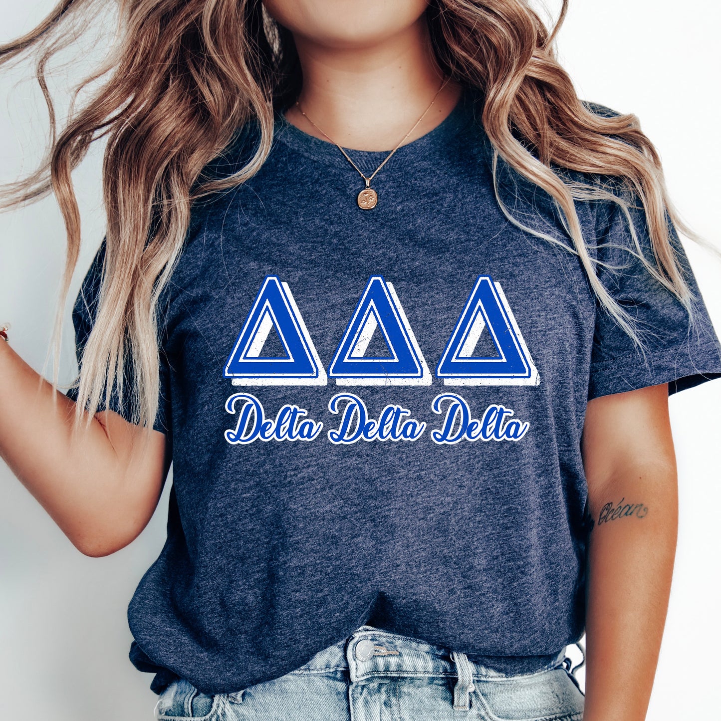 Delta Delta Delta Greek Colors Sorority T-shirt _ 36079g
