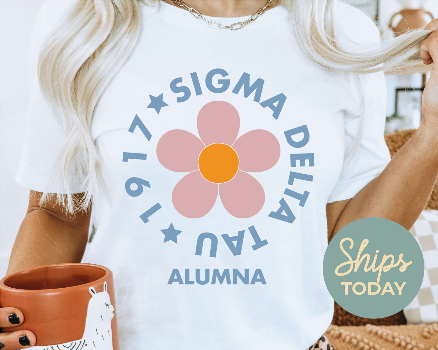 Sigma Delta Tau Floral Alumna Sorority T-shirt _ 2572g