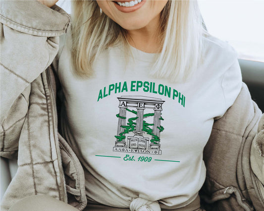 Alpha Epsilon Phi Loyalty Crest Sorority T-shirt _ 4422g